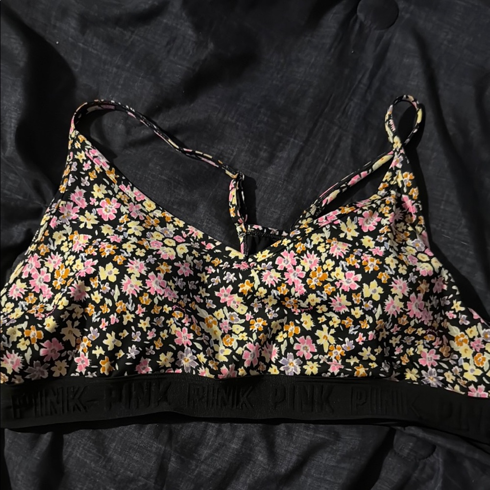 PINK Victoria's Secret Pink and Yellow Floral Bra Intimates